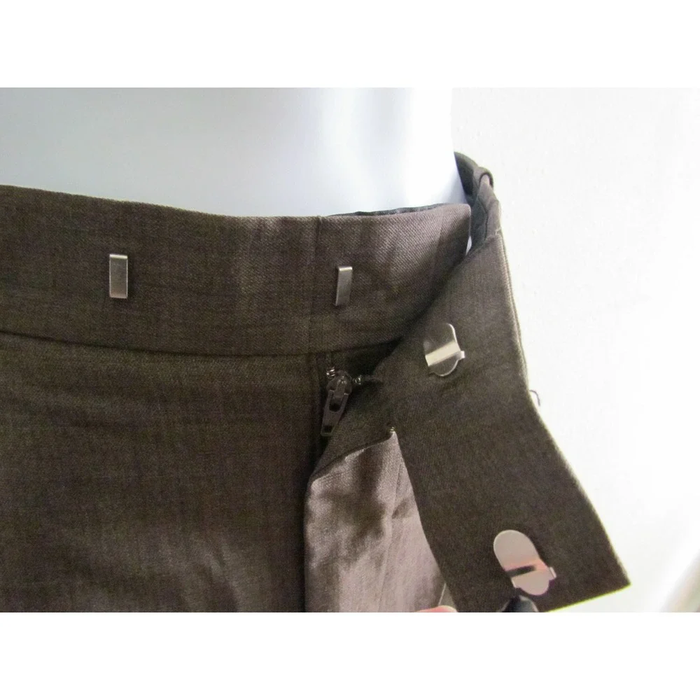 Perry Ellis Portfolio Dress Pants 40x32 Brown Pleated Wide Leg Trousers